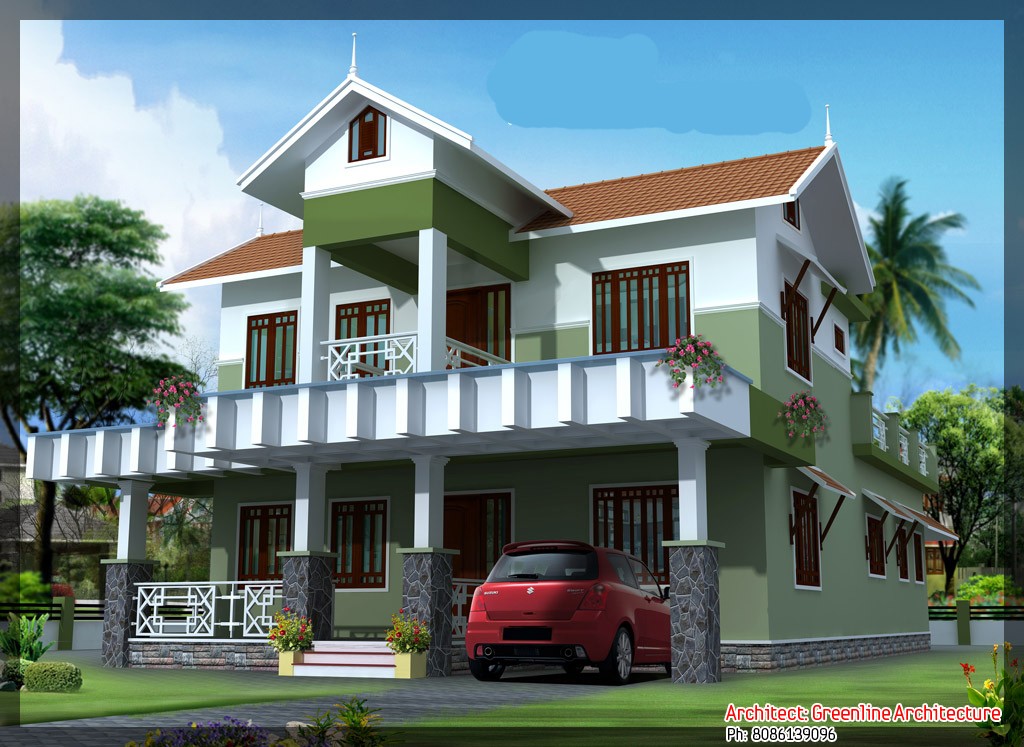 1800 Square Feet 3 Bedroom Double Floor Modern Home Design