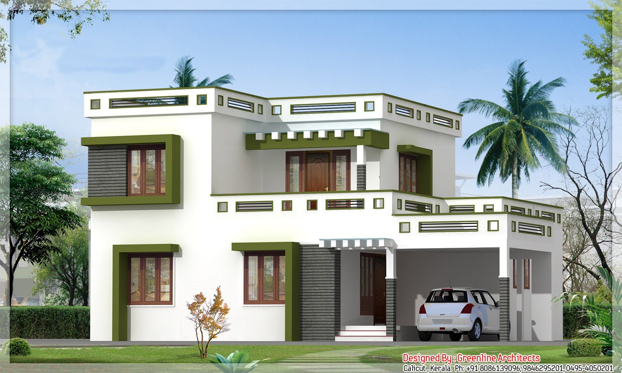 1700 Square Feet 3 Bedroom Contemporary Modern Double Floor Home Design