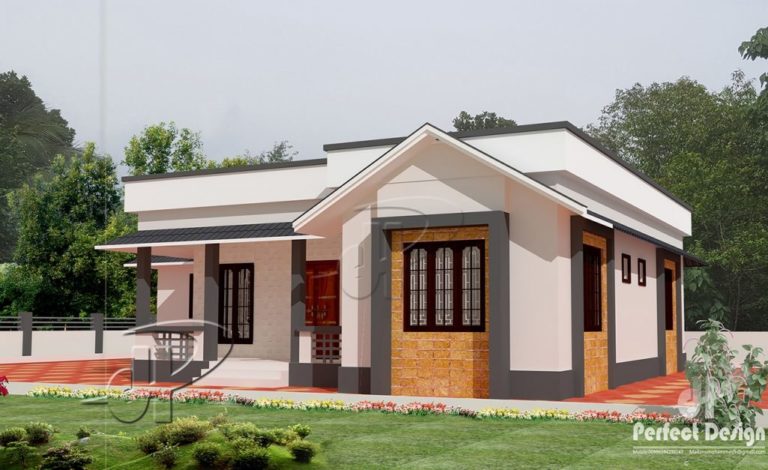 968 Square Feet 2 Bedroom Single Floor Low Budget Home Design and Plan