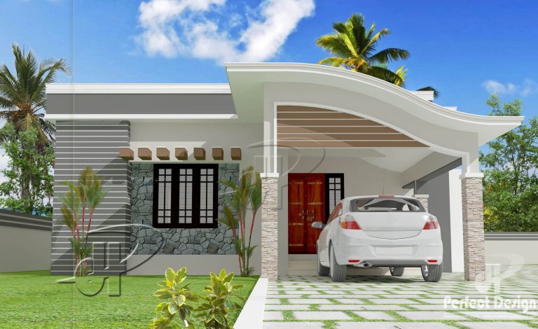 1001 Square Feet 2 Bedroom Modern Single Floor Home Design and Plan