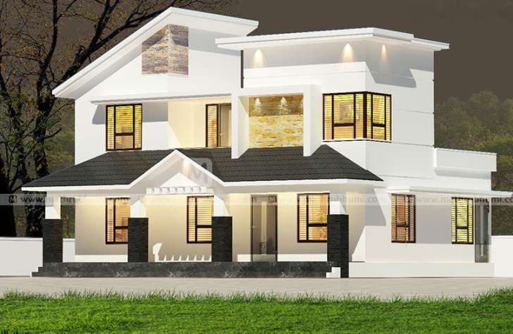 1667 Square Feet 4 Bedroom Modern Double Floor Home Design and Plan