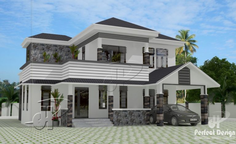 1893 Square Feet 4 Bedroom Modern Double Floor Home Design and Plan