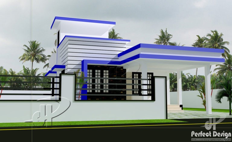 733 Square Feet 2 Bedroom Single Floor Home Design and Plan