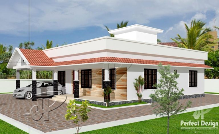 1065 Square Feet 2 Bedroom Single Floor Home Design and Plan