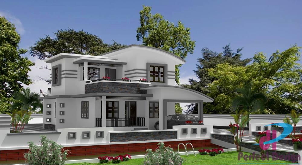 1500 Square Feet 3 Bedroom Contemporary Style Home Design and Plan