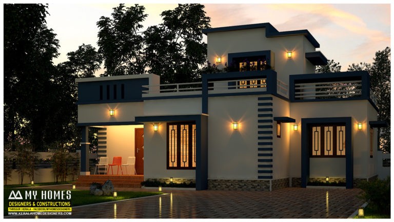 975 Square Feet 2 Bedroom Single Floor Modern Budget Home Design