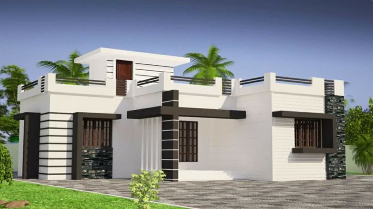 853 Square Feet 2 Bedroom Single Floor Low Cost Modern Home Design and Plan