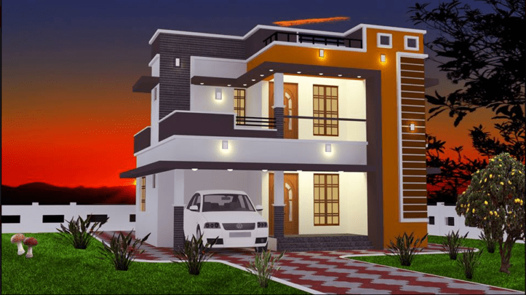 965 Square Feet 2 Bedroom Double Floor Modern Budget Home Design and Plan