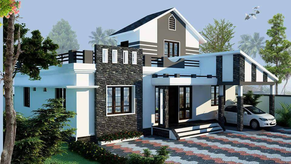 1150 Square Feet 3 Bedroom Single Floor Modern Home Design and Plan