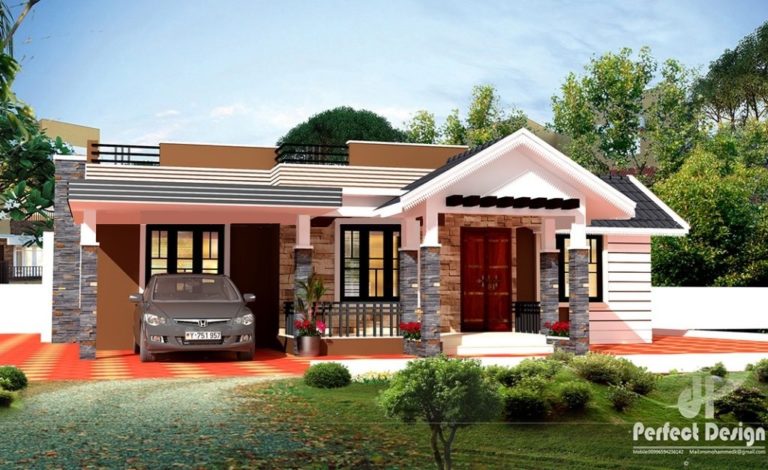 1226 Square Feet 3 Bedroom Modern Single Floor Home Design and Plan