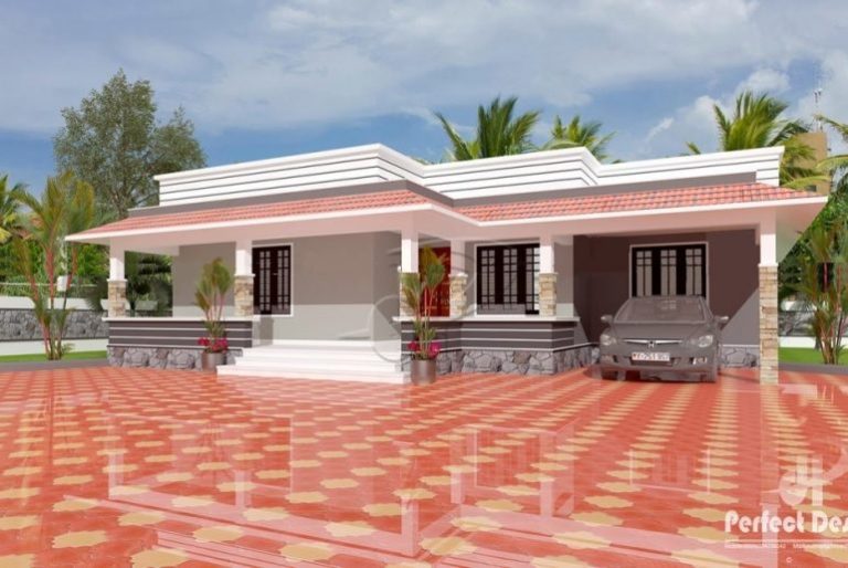 1450 Square Feet 3 Bedroom Modern Single Floor Home Design and Plan