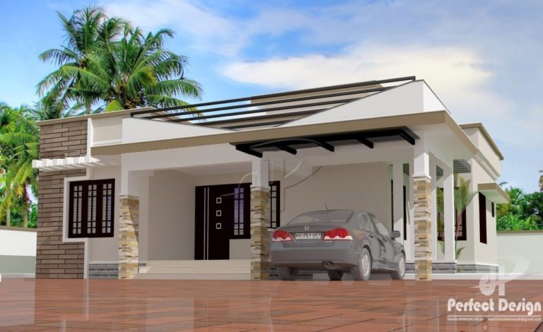1050 Square Feet 2 Bedroom New Modern Single Floor Home Design and Plan