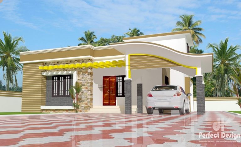 1076 Square Feet 2 Bedroom Contemporary Modern Single Floor Home Design and Plan