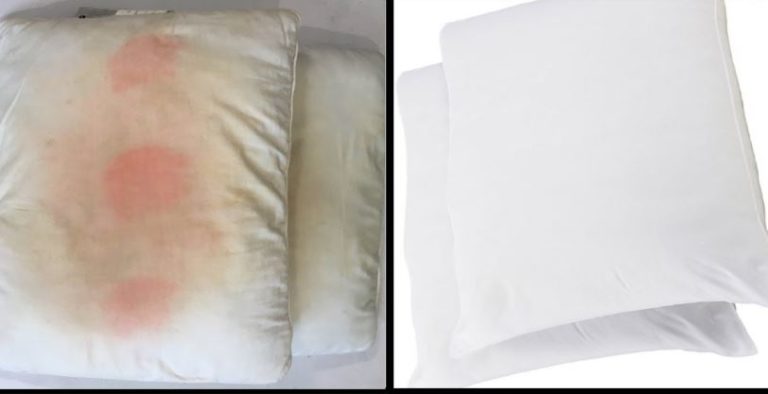Dirty White Bed Pillows