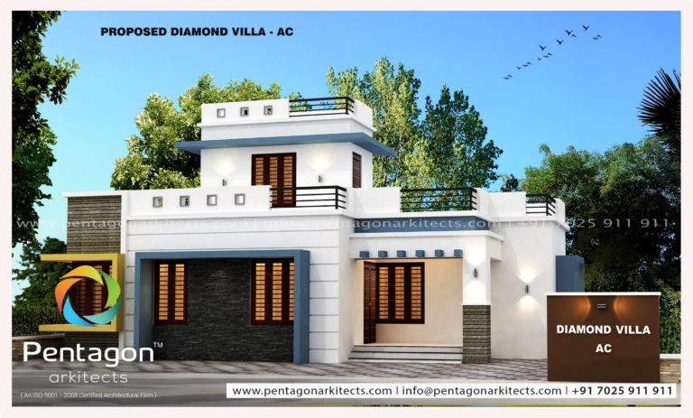 1125 Square Feet 3 Bedroom Contemporary Modern Single Floor Home Design and Plan