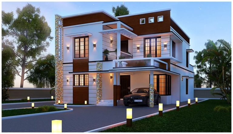 2650 Square Feet 4 BHK Contemporary Modern Double Floor Home Design and Plan