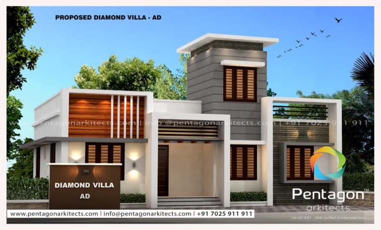 953 Square Feet 3 Bedroom Single Floor Contemporary House Design and Plan