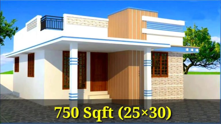 750 Square Feet 2 Bedroom Single Floor Elevation with Plan