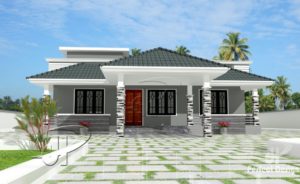 1086 Square Feet 3 Bedroom Traditional Style Single Floor Home Design and Plan