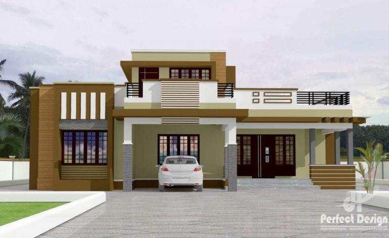 1292 Square Feet 3 Bedroom Single Floor Modern Home Design and Plan