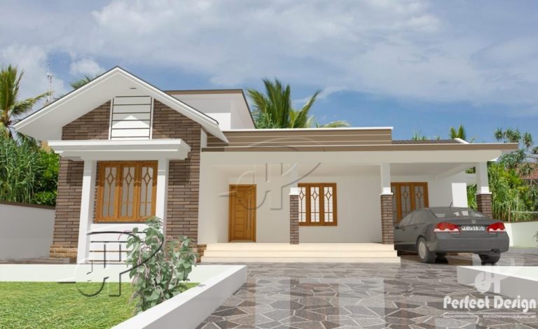 1131 Square Feet 2 Bedroom Mixed Roof Modern Single Floor Home Elevation and Plan