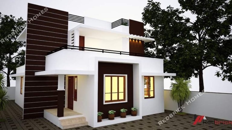 1400 Square Feet 3 Bedroom Double Floor Modern Flat Roof Design Home and Plan