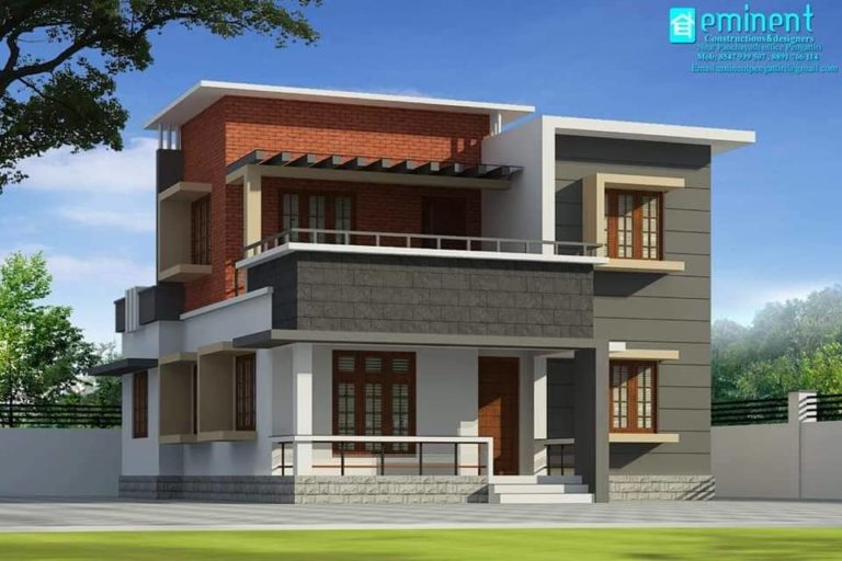 1448 Square Feet 4 Bedroom Contemporary Modern Style Double Floor Home Design and Plan