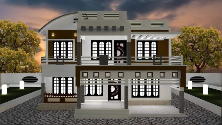1500 Square Feet 4 Bedroom Double Floor Contemporary Style Beautiful Home Design