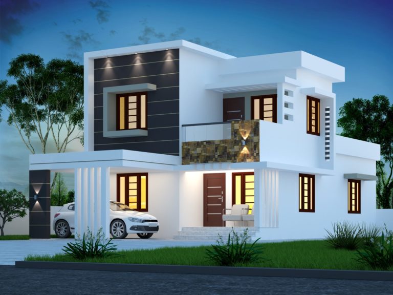 1580 Square Feet two Floor Modern Contemporary Style 4 Bedroom Home