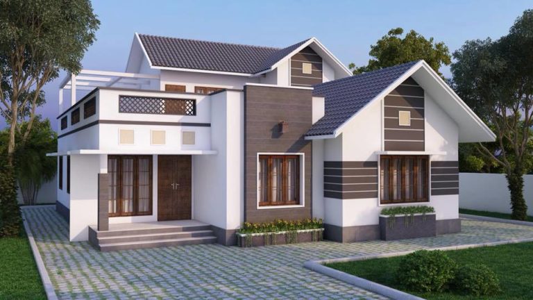 4 Bedroom Sloped Roof Modern Double Floor 1985 Sq Ft Beautiful Home
