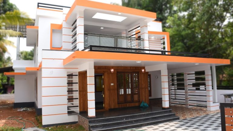 2600 Square Feet Contemporary Modern Stylish 4 Bedroom Double Floor Home at 8.5 Cent Plot