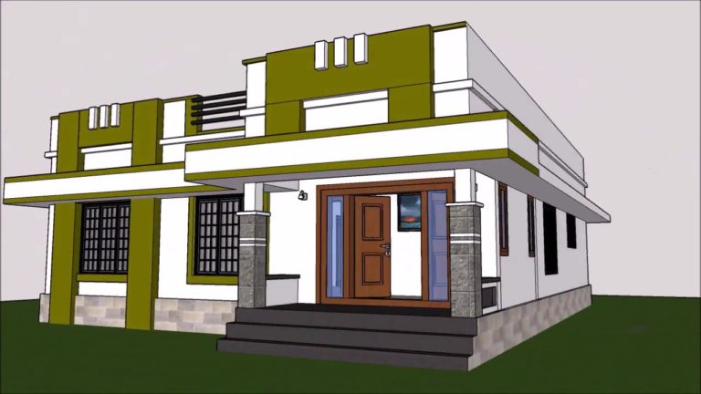 Low Budget 3 Bedroom Single Floor Simple 950 Square Feet Home 3D Design with Plan