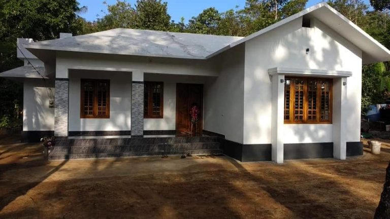 1100 Square Feet 3 Bedroom Single Floor Modern Slope Roof House and Plan