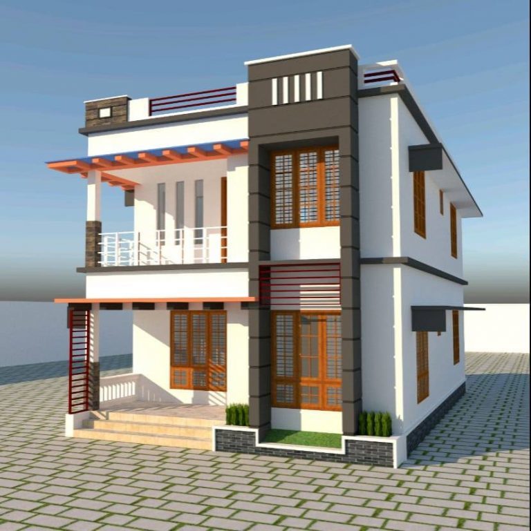1610 Square Feet Low Cost 4 Bedroom Two Story Simple Contemporary Home Design and Plan