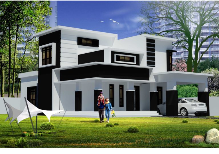 1500 Sq Ft 3 Bhk Double Floor Modern Beautiful Contemporary Home at 7 Cent Plot