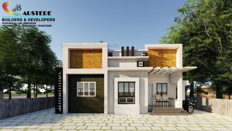 700 Square Feet 2 Bedroom Single Floor Contemporary Modern Style Low Cost Home Design
