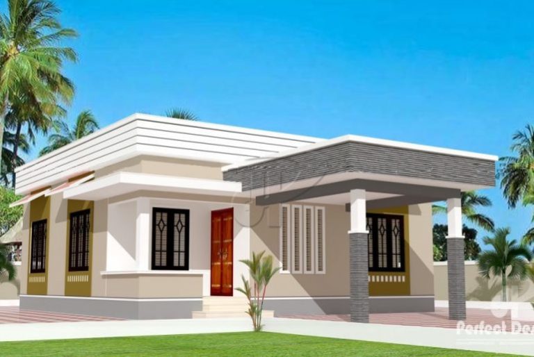 829 Square Feet 2 Bedroom Single Floor Low Cost Home Design and Plan