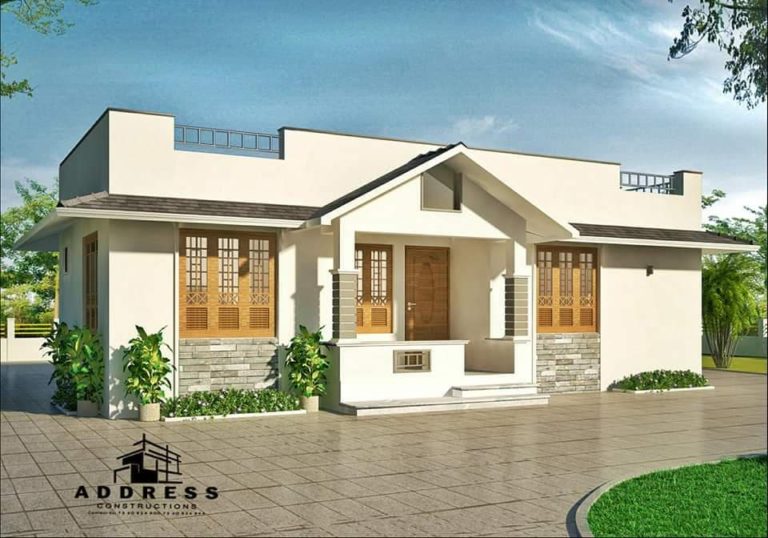 840 Square Feet 2 Bedroom Single Floor Modern Low Budget Home Design and Plan
