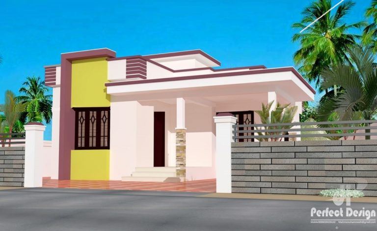 861 Square Feet Small and Cute Low Budget 2 Bedroom Single Floor Home Design and Plan