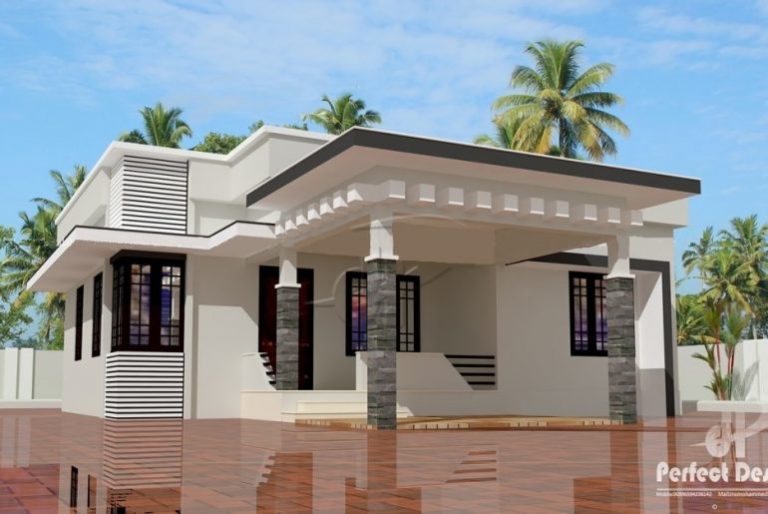914 Square Feet 2 Bedroom Single Floor Modern Contemporary Style Home Design with Plan