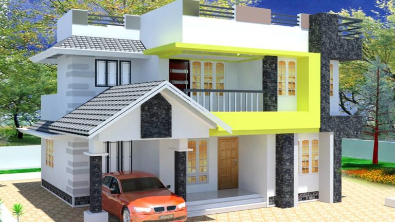 1351 Square Feet 3 Bedroom Mix Roof Modern Home Design and Plan