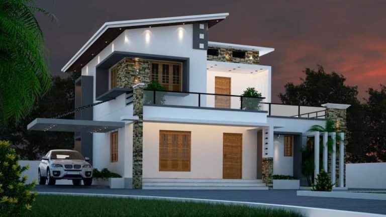 1961 Square Feet 4 Bedroom Contemporary Style Double Floor Modern Home Design and Plan