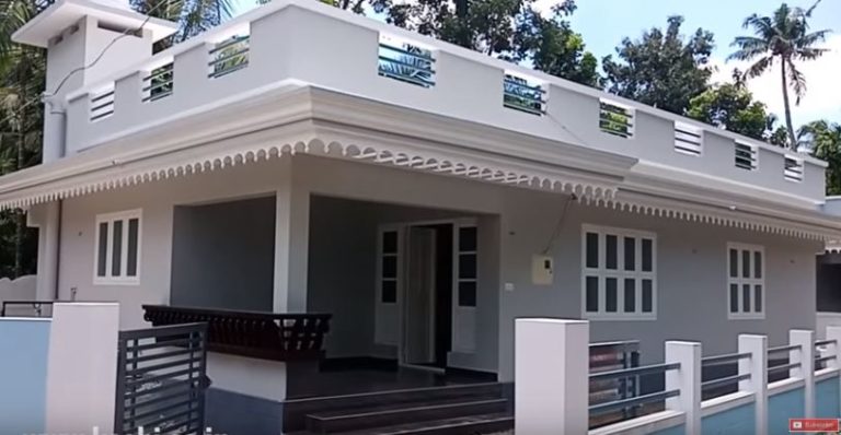 1050 Square Feet 3 Bedroom Single Floor Low Budget House at 5.5 Cent Land