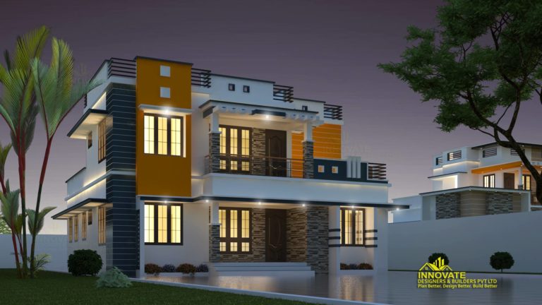 Contemporary Style Modern 1794 Square Feet 4 Bedroom Double Floor Home and Plan