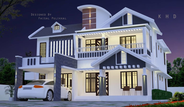 2848 Square Feet 5 Bedroom Modern Mix Roof Amazing Home Design