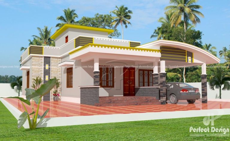 957 Square Feet 2 Bedroom Single Floor Contemporary Style Home and Plan
