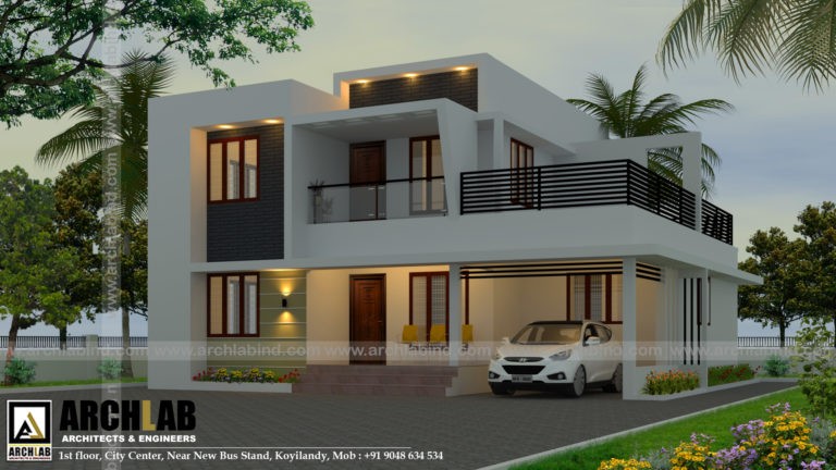 1470 Square Feet Contemporary Style 4 Bhk Modern Double Floor Home