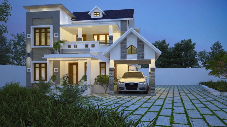 1800 Square Feet 4 Bedroom Mixed Roof Modern Double Floor Beautiful Home