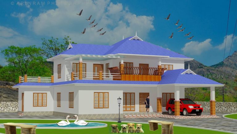 2000 Square Feet 4 Bedroom Traditional Kerala Style Double Floor House