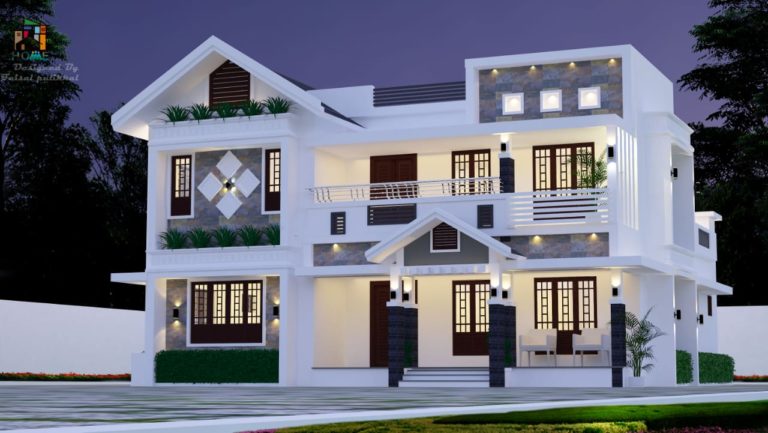 2450 Square Feet 4 Bedroom Modern Flat Roof Beautiful House Design